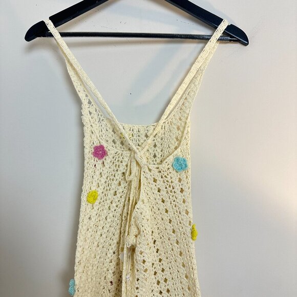 PQ SWIM Zoie Floral Appliqué Open Stitch Cover-Up Dress in Floret Size XS/S NWT - Picture 7 of 10